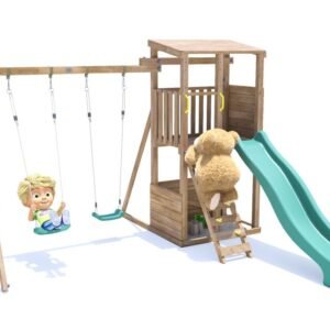 SquirrelFort Double Swing Green Slide