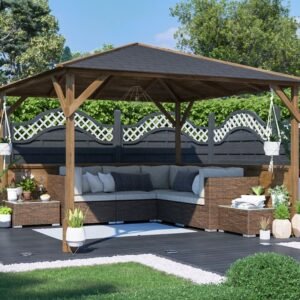 Utopia 300 Walled Gazebo Half Height