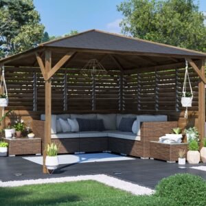 Utopia 300 Louvre Wall Gazebo