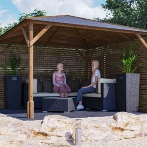 Utopia 300 Slatted Wall Gazebo