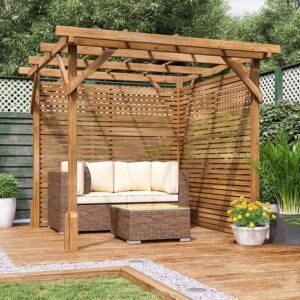 Utopia Slatted Wall Wooden Pergola