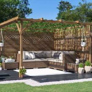Utopia Slatted Wall Wooden Pergola